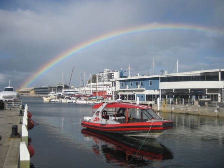Rainbows over the waterfront in Hobart